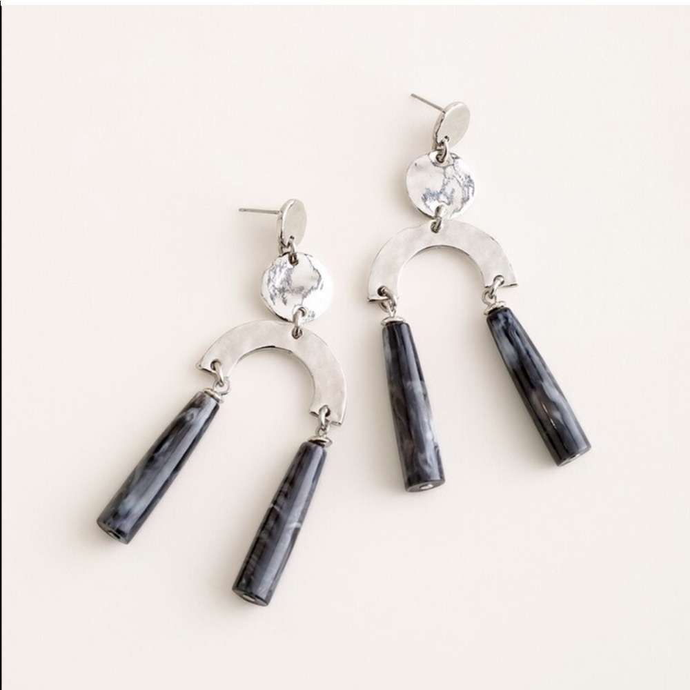 Chicos Black/White and Silver Earrings
